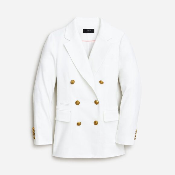 NWT J.Crew Bristol Blazer in White Stretch Linen Double-Breasted Jacket 6 - Picture 1 of 5